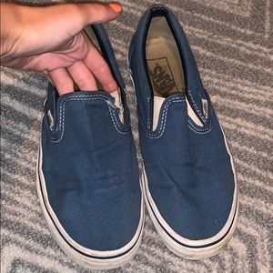 Blue Vans slip-ons
